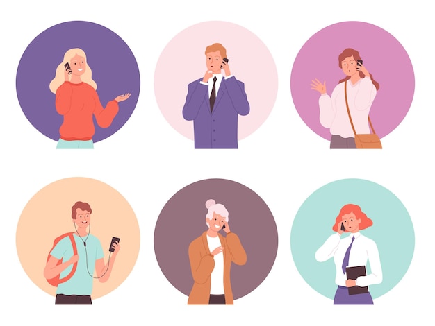 Junger männlicher und weiblicher Gesprächsdialog an der Smartphone sprechenden Person.
