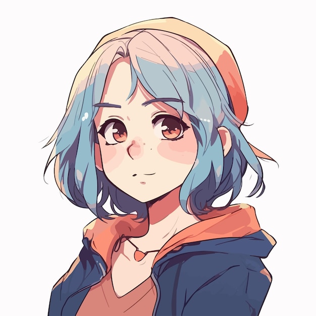 Junges Mädchen Animestyle Charakter Vektor Illustration Design Manga Anime Mädchen