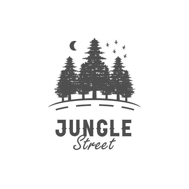 Jungle street logo klassischer vintage