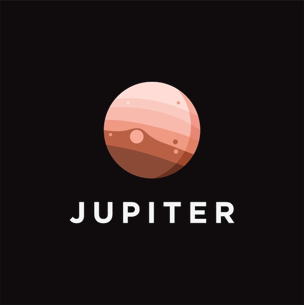 Jupiter planet logo design premium-vektor