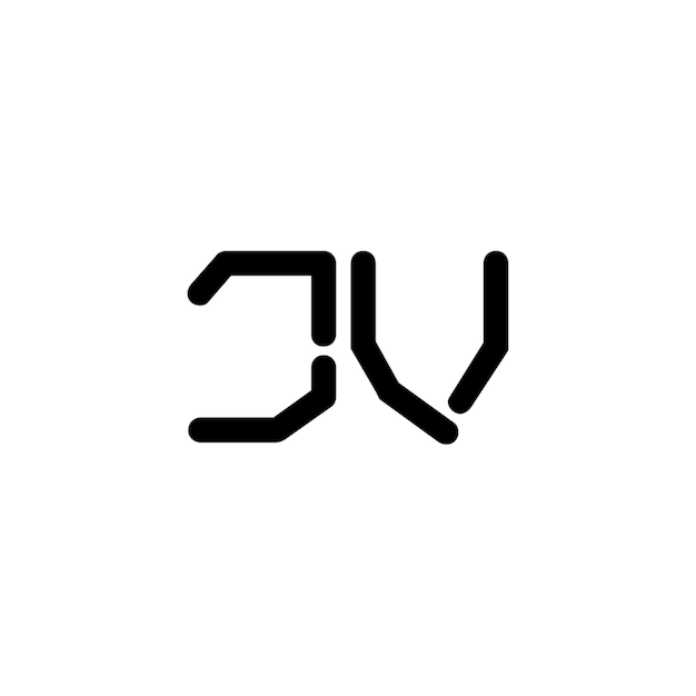 JV-Logo-Monogramm-Design Buchstaben-Text-Name-Symbol Monochrom-Logotipp-Alphabet-Zeichen-Einfach-Logo