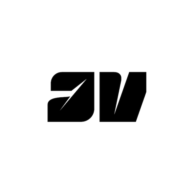 JV-Monogramm-Logo-Design, Buchstabe, Text, Name, Symbol, einfarbig, Logo, Alphabet, Zeichen, einfaches Logo