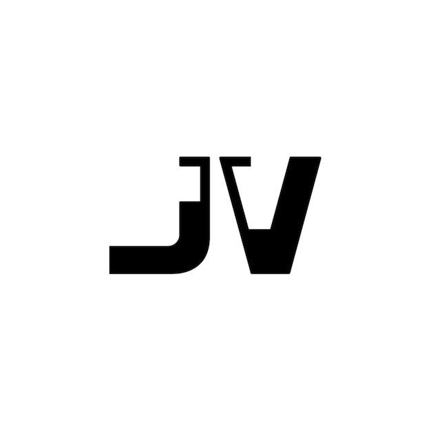 JV-Monogramm-Logo-Design, Buchstabe, Text, Name, Symbol, einfarbig, Logo, Alphabet, Zeichen, einfaches Logo