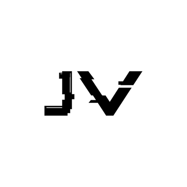 JV-Monogramm-Logo-Design, Buchstabe, Text, Name, Symbol, einfarbig, Logo, Alphabet, Zeichen, einfaches Logo