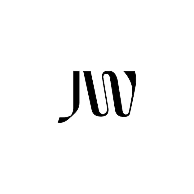 JW-Monogramm-Logo-Design, Buchstabe, Text, Name, Symbol, monochromes Logo, Alphabet-Zeichen, einfaches Logo