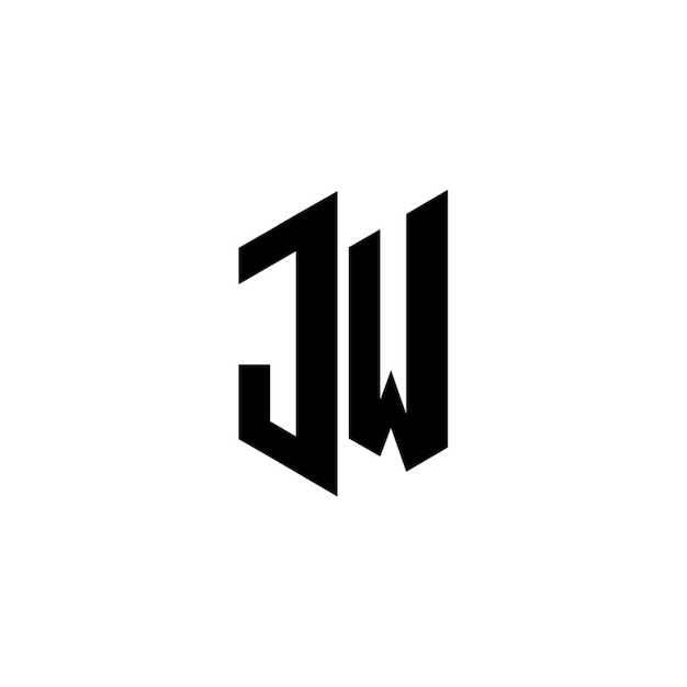 JW-Monogramm-Logo-Design, Buchstabe, Text, Name, Symbol, monochromes Logo, Alphabet-Zeichen, einfaches Logo