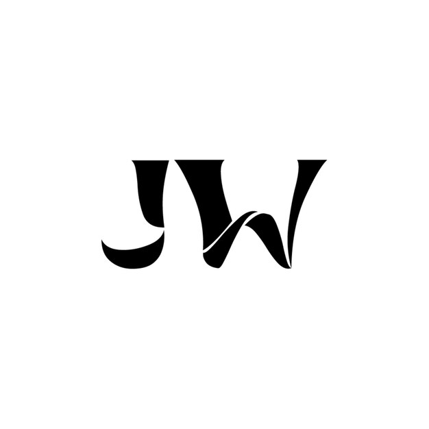 JW-Monogramm-Logo-Design, Buchstabe, Text, Name, Symbol, monochromes Logo, Alphabet-Zeichen, einfaches Logo