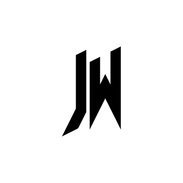 JW-Monogramm-Logo-Design, Buchstabe, Text, Name, Symbol, monochromes Logo, Alphabet-Zeichen, einfaches Logo
