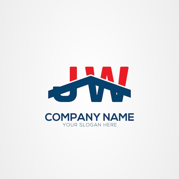 JW oder WJ Creative Modern Letters Logo-Design-Element