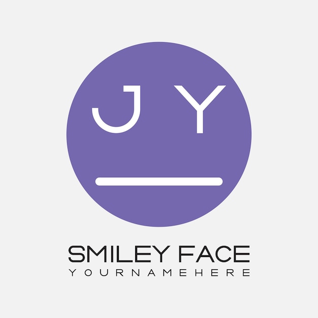 JY-Initialmonogram für das Smiley-Logo mit kreisförmigem Design
