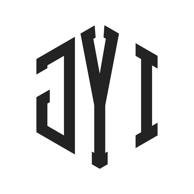 JYI Logo Design Initial Letter JYI Monogram Logo mit Sechseckform