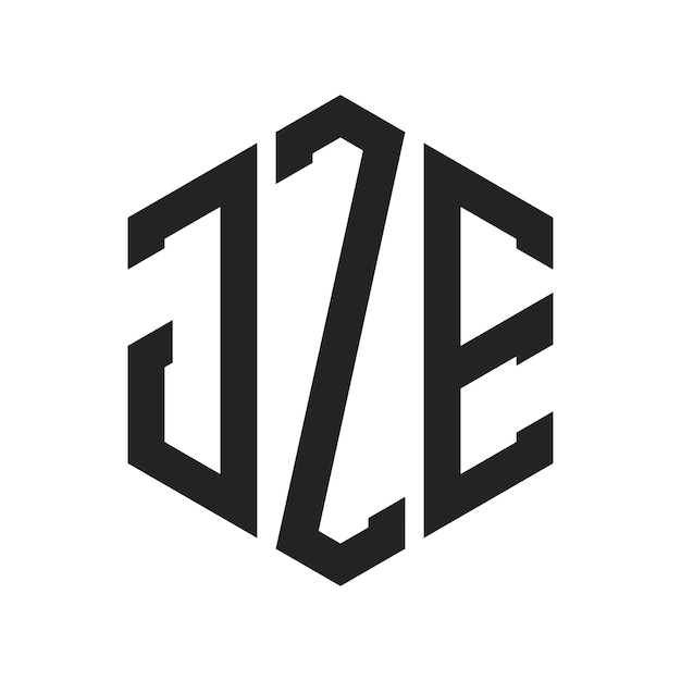JZE Logo Design Initial Letter JZE Monogram Logo mit Hexagonform