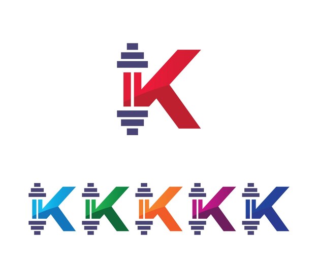 K Alphabet Fitness Kreatives Logo-Design-Konzept