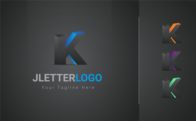 K letter 3d-logo