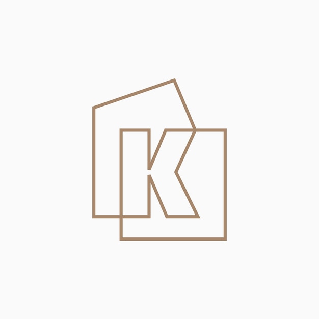 Vektor k letter house monogram home hypothek architekt architektur logo vektor symbol illustration