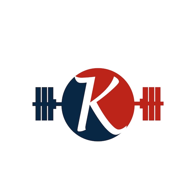 K-Letter-Logo mit Fitness-Logo Fitness-Liter-Logos mit rotem Farbgradient
