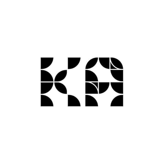 KA-Monogramm-Logo-Design, Buchstabe, Text, Name, Symbol, einfarbig, Logo, Alphabet, Zeichen, einfaches Logo