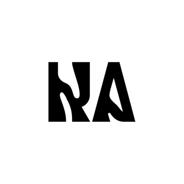 KA-Monogramm-Logo-Design, Buchstabe, Text, Name, Symbol, einfarbig, Logo, Alphabet, Zeichen, einfaches Logo
