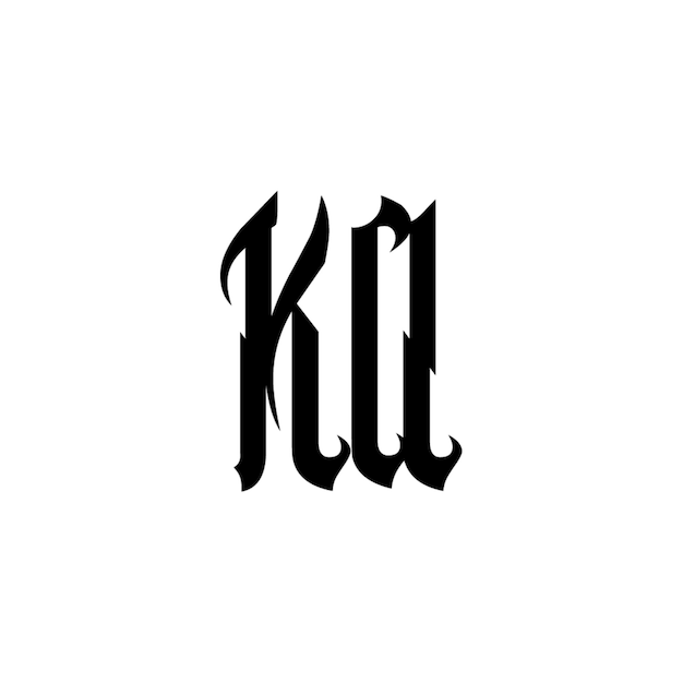 KA-Monogramm-Logo-Design, Buchstabe, Text, Name, Symbol, einfarbig, Logo, Alphabet, Zeichen, einfaches Logo