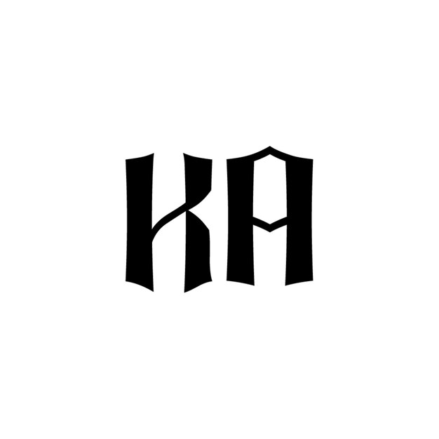 KA-Monogramm-Logo-Design, Buchstabe, Text, Name, Symbol, einfarbig, Logo, Alphabet, Zeichen, einfaches Logo