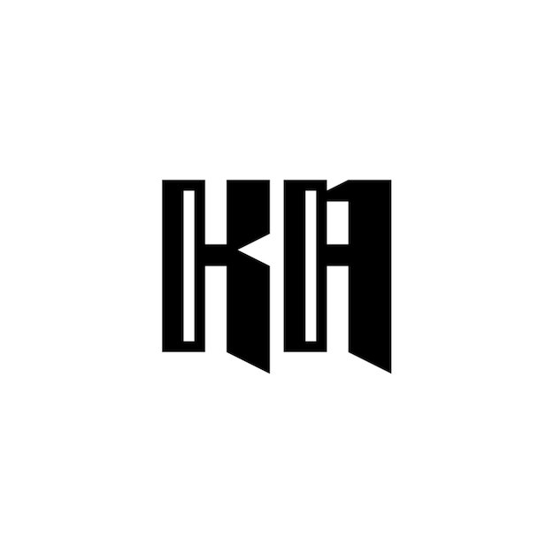 KA-Monogramm-Logo-Design, Buchstabe, Text, Name, Symbol, einfarbig, Logo, Alphabet, Zeichen, einfaches Logo