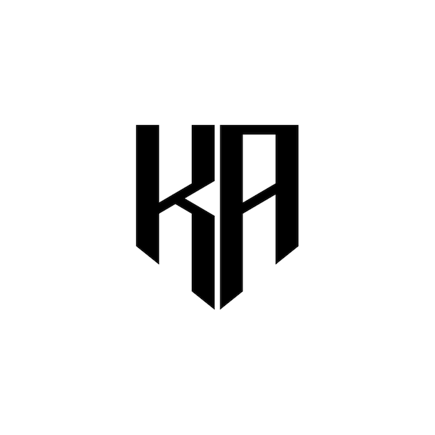 KA-Monogramm-Logo-Design, Buchstabe, Text, Name, Symbol, einfarbig, Logo, Alphabet, Zeichen, einfaches Logo