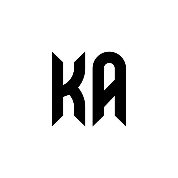 KA-Monogramm-Logo-Design, Buchstabe, Text, Name, Symbol, einfarbig, Logo, Alphabet, Zeichen, einfaches Logo