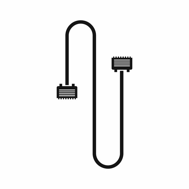 Vektor kabel-computer-symbol im einfachen stil auf weißem hintergrund