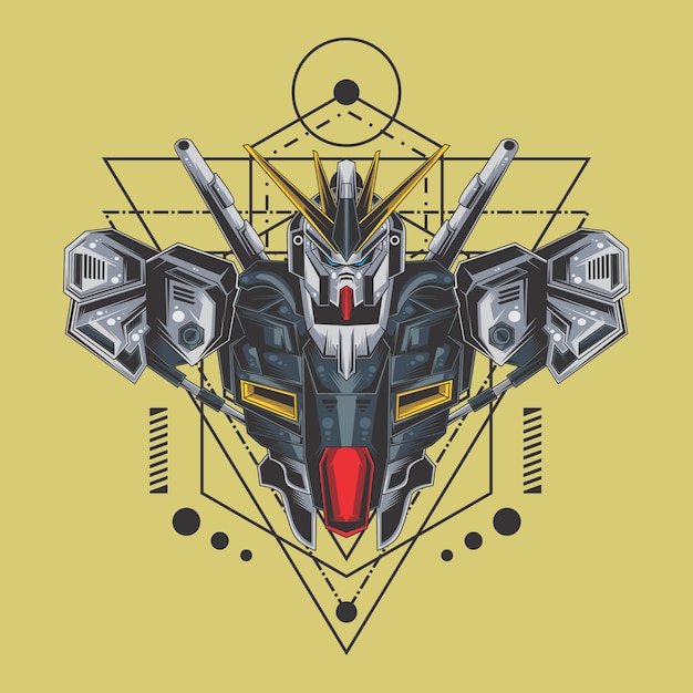 Kämpfer-Roboter heilige Geometrie