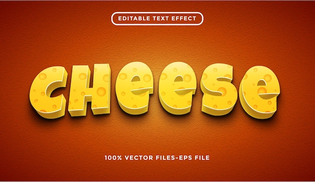 Käse bearbeitbare Texteffekt-Premium-Vektoren