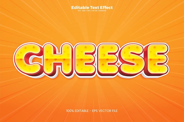 Käse bearbeitbarer texteffekt im modernen trendstil