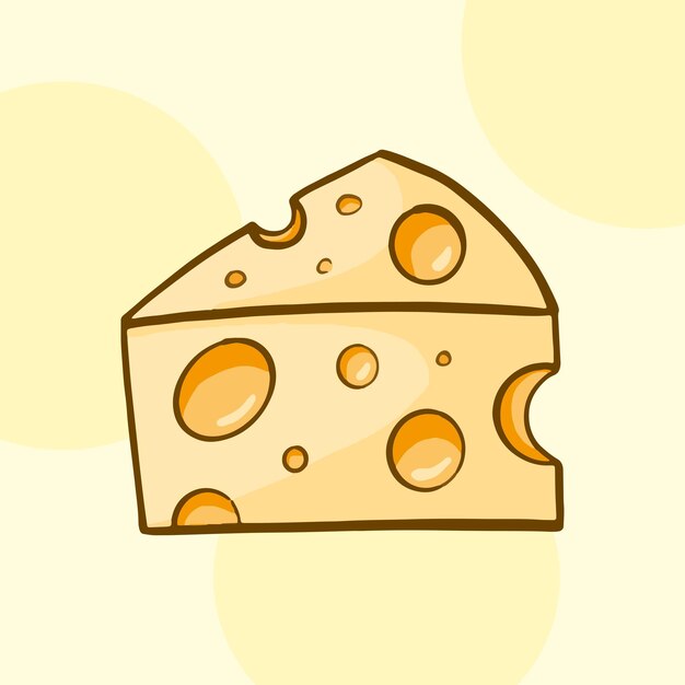 Käse, hand, gezeichnet, vektor, illustration