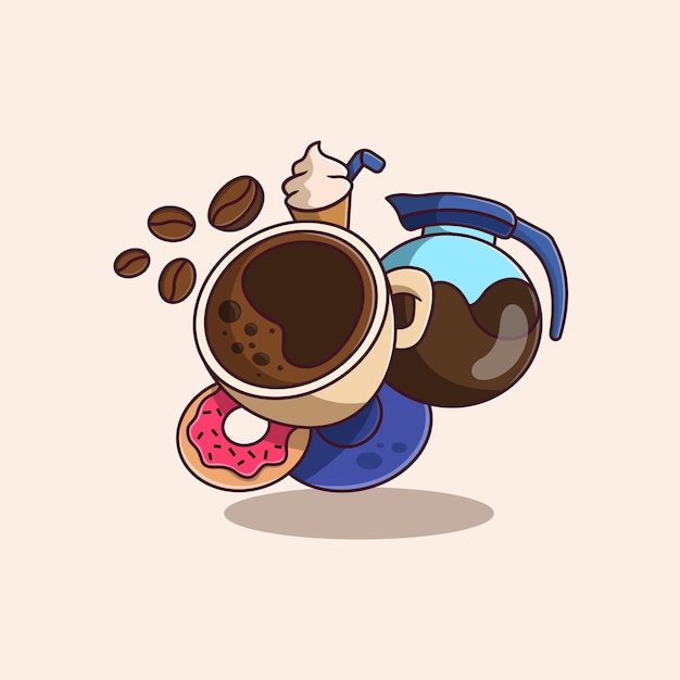 Vektor kaffee-cartoon-illustration