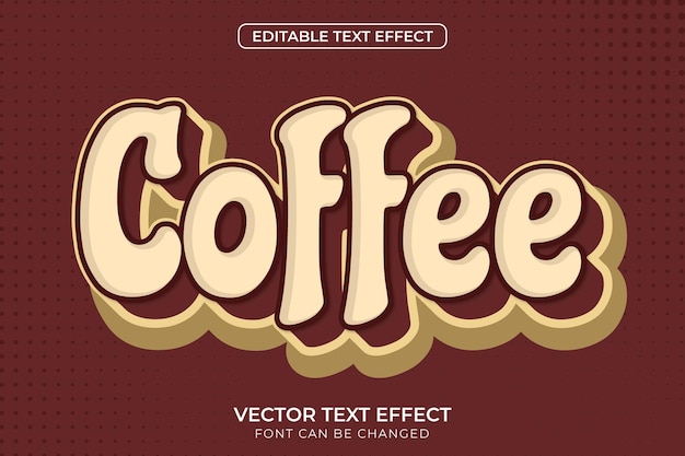 Kaffee editierbarer text effekt