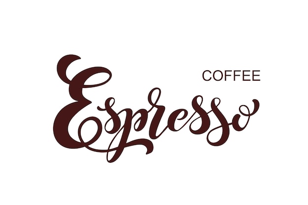 Kaffee-Espresso-Logo, Kaffeesorten, handgeschriebene Schriftzug-Designelemente, Vorlage und Konzept für Café-Menü, Kaffeehaus-Shop-Werbung, Café-Vektor-Illustration