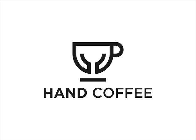 Kaffee-Hand-Logo-Design-Vektor-Illustration