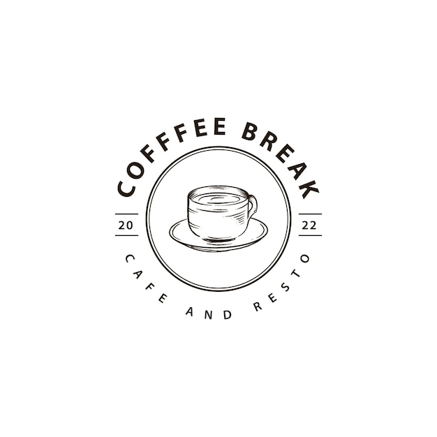 Kaffee handgezeichnetes Premium-Logo