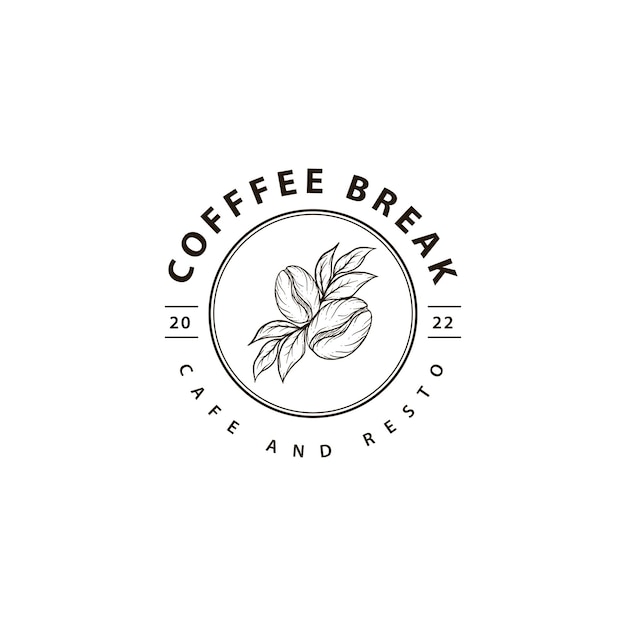 Kaffee handgezeichnetes Premium-Logo