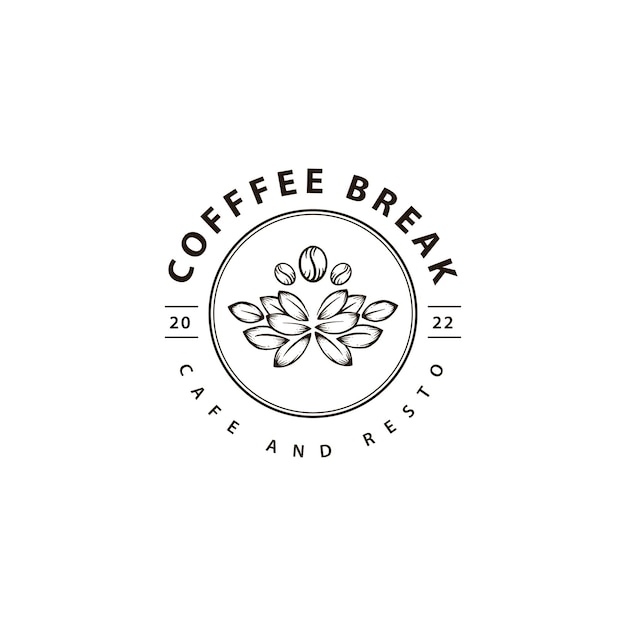 Kaffee handgezeichnetes Premium-Logo