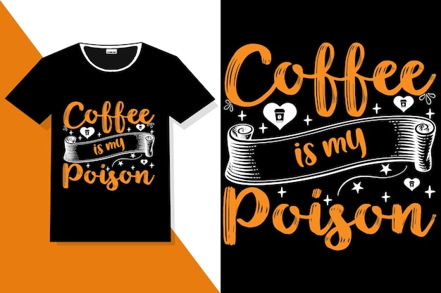 kaffee ist mein gifthandschriftzug oder kaffeetypografie-t-shirt