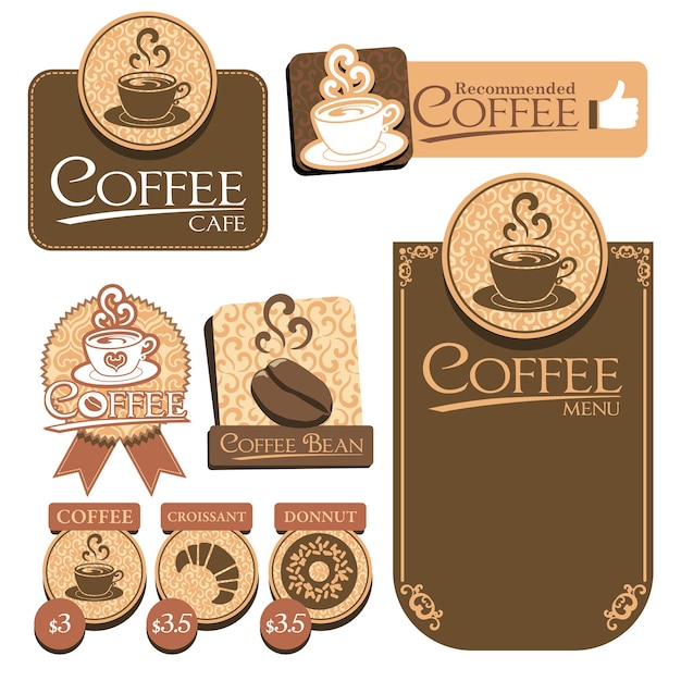 Vektor kaffee-label-design-set