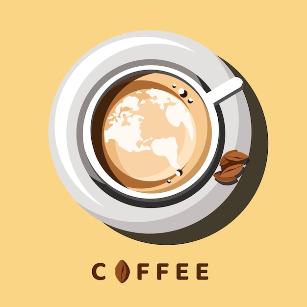 Kaffee Latte Art Vektor-Illustration