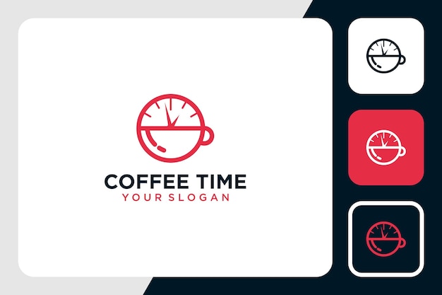 Kaffee-logo-design mit zeitinspiration