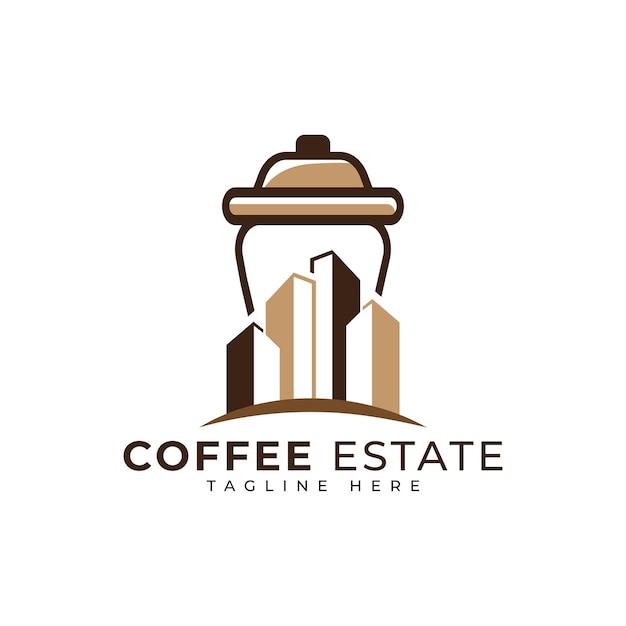 Kaffee-logo-design-vorlage kaffee-immobilien kaffee-immobilien kaffee-gebäude