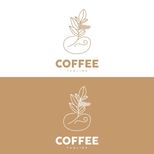 Kaffee-logo, kaffeebaum, design, café, getränk, vektor, symbol, marke, abbildung, symbol