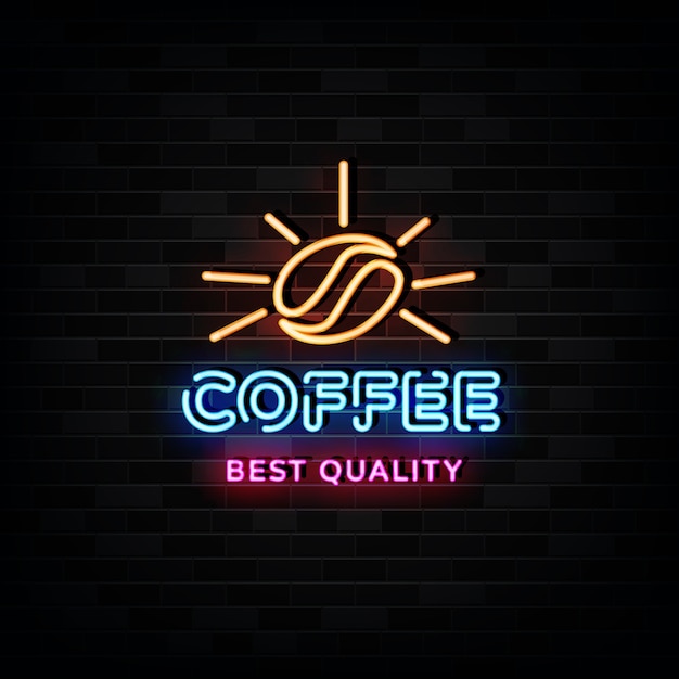 Kaffee Logo Leuchtreklamen Neon Design Style