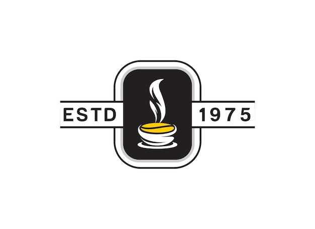 Vektor kaffee-logo mit ovalem badge-design