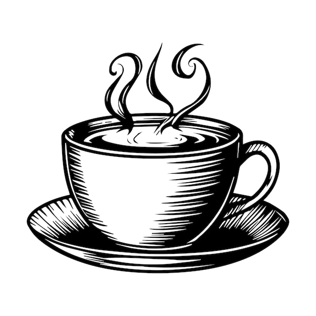 Kaffee mit Tassenvektorillustration