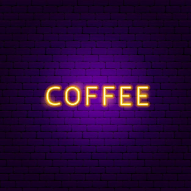 Kaffee-neon-text