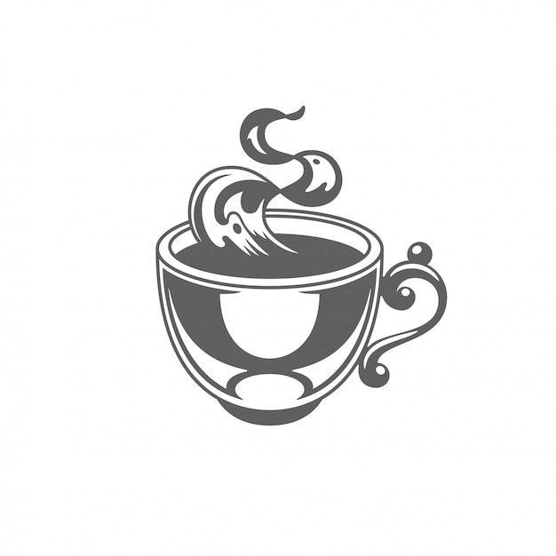 Kaffee- oder Teecup mit Dampfvektorillustration.